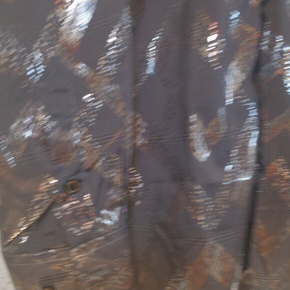 NWT Silver Stone Collection Men's Size MEDIUM Metallic Print Button Down Shirt - Picture 7 of 11